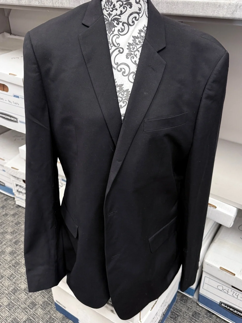 Egara Extreme Slim Fit Black Blazer Sport Coat 44 Long